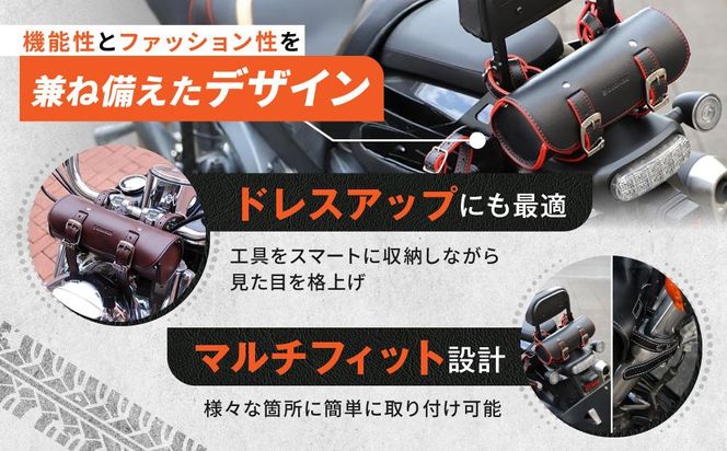 【デグナー】シンセティックレザーツールバッグ[DTB-1] （ブラウン）［ 京都 バイクギア バッグ 鞄 かばん 人気 おすすめ 革 レザー ツーリング ライダー バイカー バイク ブランド メーカー ギア パーツ ］ 261009_A-JR022VC002