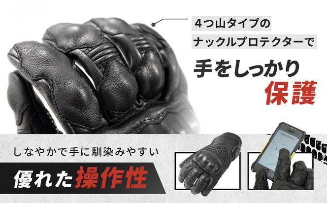 【デグナー】スマホ対応ツーリンググローブ ブラック[TG-36]【サイズL】［ 京都 バイクギア グローブ 人気 おすすめ 革 レザー ツーリング ライダー バイカー バイク ブランド メーカー ギア パーツ ］ 261009_A-JR048VC02