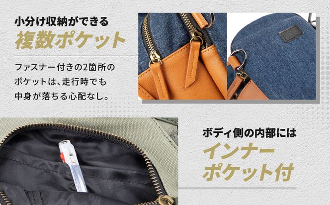 【デグナー】チョークバッグ[W-116A]【ブラウン-ネイビー】［ 京都 バイクギア バッグ 鞄 かばん 人気 おすすめ 革 レザー ツーリング ライダー バイカー バイク ブランド メーカー ギア パーツ ］ 261009_A-JR057VC02