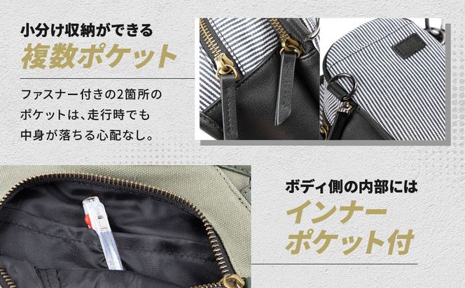 【デグナー】チョークバッグ[W-116A]【ヒッコリー-ブラック】［ 京都 バイクギア バッグ 鞄 かばん 人気 おすすめ 革 レザー ツーリング ライダー バイカー バイク ブランド メーカー ギア パーツ ］ 261009_A-JR057VC04