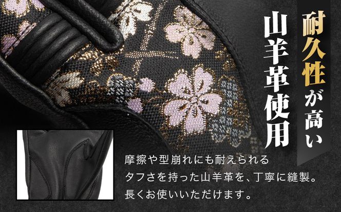 【デグナー】レザー金襴グローブ [TG-101KF] カラー：桧垣桜-ブラック【サイズM】［ 京都 バイクギア グローブ 人気 おすすめ 革 レザー ツーリング ライダー バイカー バイク ブランド メーカー ギア パーツ ］ 261009_A-JR059VC01