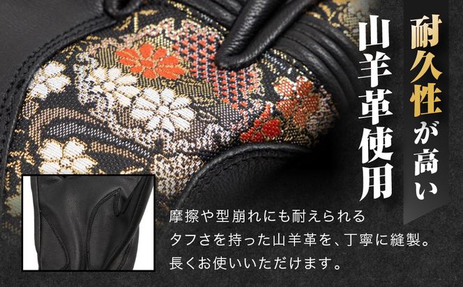 【デグナー】レザー金襴グローブ [TG-101KF] カラー：流水雪輪-ブラック【サイズL】［ 京都 バイクギア グローブ 人気 おすすめ 革 レザー ツーリング ライダー バイカー バイク ブランド メーカー ギア パーツ ］ 261009_A-JR060VC02