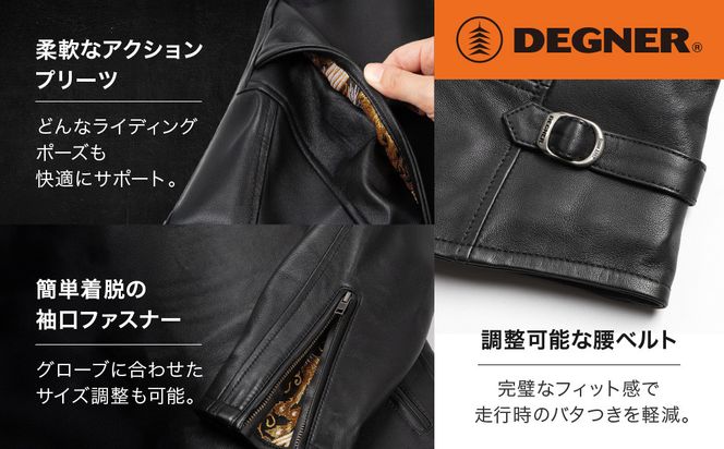 【デグナー】クラシック×花山コラボジャケット 21SJ-14K  鳳凰＜Lサイズ＞ ［ 京都 バイクギア ジャケット 人気 おすすめ 革 レザー ツーリング ライダー バイカー バイク ブランド メーカー ギア パーツ ］ 261009_A-JR061VC02