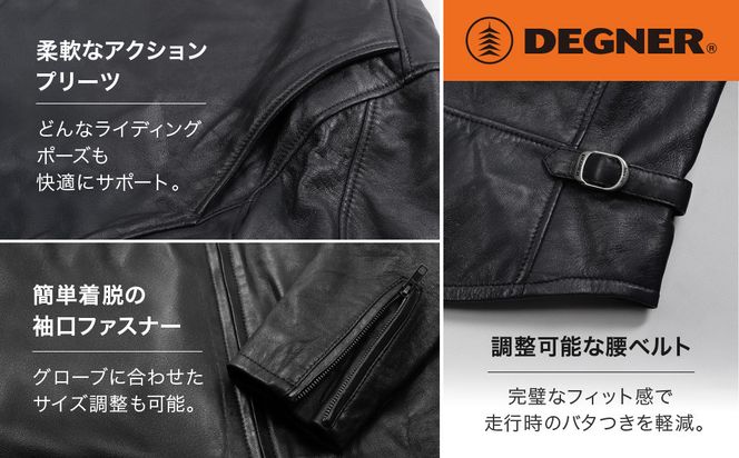 【デグナー】レザージャケット ネイビー〈Mサイズ〉22SJ-3［ 京都 バイクギア ジャケット 人気 おすすめ 革 レザー ツーリング ライダー バイカー バイク ブランド メーカー ギア パーツ ］ 261009_A-JR066VC01