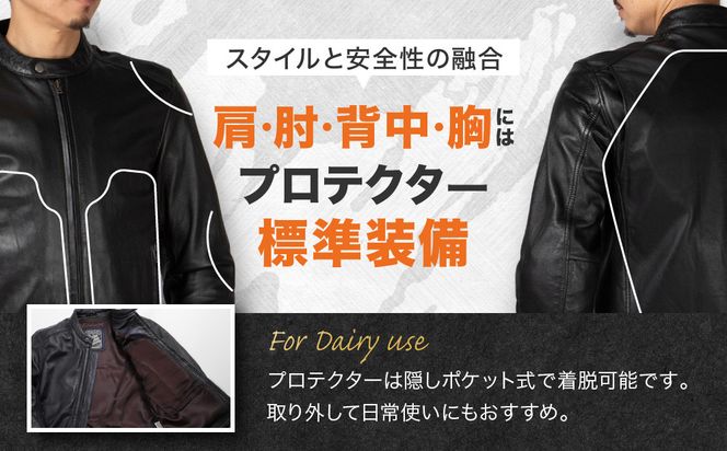 【デグナー】レザージャケット レッド〈Mサイズ〉22SJ-3［ 京都 バイクギア ジャケット 人気 おすすめ 革 レザー ツーリング ライダー バイカー バイク ブランド メーカー ギア パーツ ］ 261009_A-JR068VC01