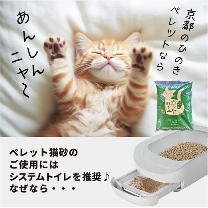 【森の力京都】猫砂用ペレット3kg×2袋（京都産ヒノキ使用）［ 京都 間伐材 国産 天然素材 安心安全 消臭効果 猫トイレ システムトイレ 猫用品 高い吸収力 ヒノキの力 人気 おすすめ 通販 送料無料 ふるさと納税 ］ 261009_B-SW05