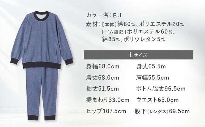 【ワコール/睡眠科学】レディスパジャマ＜Lサイズ/BU＞［ 京都 ナイトウエア 眠る時間を夢の時間に 寝ごこち 肌ざわり 人気 おすすめ 快眠 睡眠 健康 寝巻 パジャマ ふるさと納税 ］ 261009_A-SF008VC02B