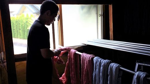 富士桜工房シルクネクタイ富士山小紋(小)紫式部に灰色 FAA1040