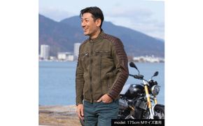 【デグナー】テキスタイル＆レザーコンビジャケット [25SJ-2] カーキ-ブラウン ＜サイズL＞［ 京都 バイク 革製品 ブランド レザー ジャケット 人気 おすすめ おしゃれ 上着 革 ツーリング ライダー バイカー バイクギア メーカー ギア パーツ 送料無料 ふるさと納税 ］ 261009_A-JR120VC02
