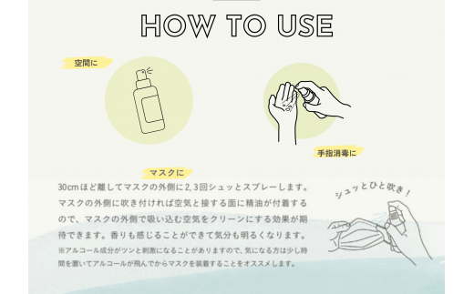 【四国一小さなまち】 ★香りの教室 帆南★ 携帯ボタニカルアロママスクスプレー ～そよ風～ （手指可）