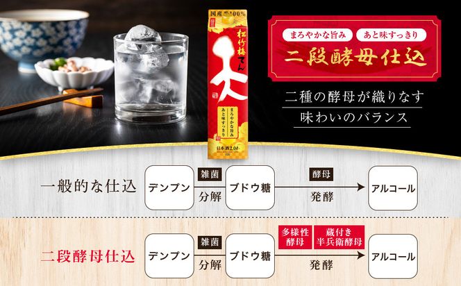 【宝酒造】松竹梅「天」（2L紙パック×6本）［ タカラ 京都 お酒 日本酒 清酒 人気 おすすめ 定番 おいしい ギフト プレゼント 贈答 ご自宅用 お取り寄せ ］ 261009_B-BL57