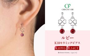 【京セラ】クレサンベール〈ルビー・天然ダイヤモンド〉ピアス【0.54ct】 261009_B-EU95