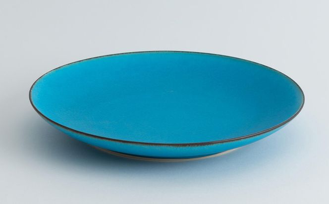 【瑞光窯-ZUIKOU-】プレート L ペアセット(ターコイズブルー/青)［ 京都 京焼 陶磁器 清水焼 窯元 大皿 ワンプレート おしゃれ 人気 おすすめ 食器 うつわ 陶器 お取り寄せ 通販 送料無料 ふるさと納税 ］ 261009_B-HK29