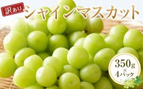 929.【訳あり】シャインマスカット 350g×4パック ≪果物 フルーツ くだもの≫　※2025年8月下旬頃～9月下旬頃に順次発送予定 313726_AN007