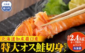 知床らうす 特大オス鮭切身セット 生産者 支援 応援 016942_AH093