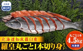 北海道知床羅臼(らうす)産 羅皇丸ごと1本4.5kg切り身セット 生産者 支援 応援 016942_AH188