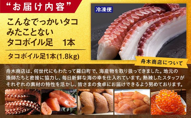 こんなでっかいタコみたことない(ボイル足1本) 北海道 海産物 魚介類 魚介 生産者 支援 応援 016942_AH211