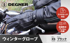 【デグナー】ウィンターグローブ [WG-34]ブラック〈XSサイズ〉［ 京都 革 手袋 レザー グローブ バイクギア ブランド 大好評 人気 おすすめ 牛革 ツーリング ライダー バイカー バイク パーツ お取り寄せ 送料無料 ふるさと納税 ］ 261009_A-JR087VC01