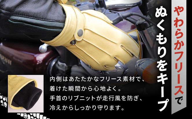 【デグナー】ウィンターグローブ [WG-34]タン〈XSサイズ〉［ 京都 革 手袋 レザー グローブ バイクギア ブランド 大好評 人気 おすすめ 牛革 ツーリング ライダー バイカー バイク パーツ お取り寄せ 送料無料 ふるさと納税 ］ 261009_A-JR089VC01