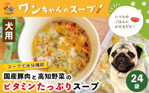 R5-089．いつものごはんにかけるだけ！国産豚肉と高知野菜のビタミンたっぷりスープ 24袋セット【ペットフード】