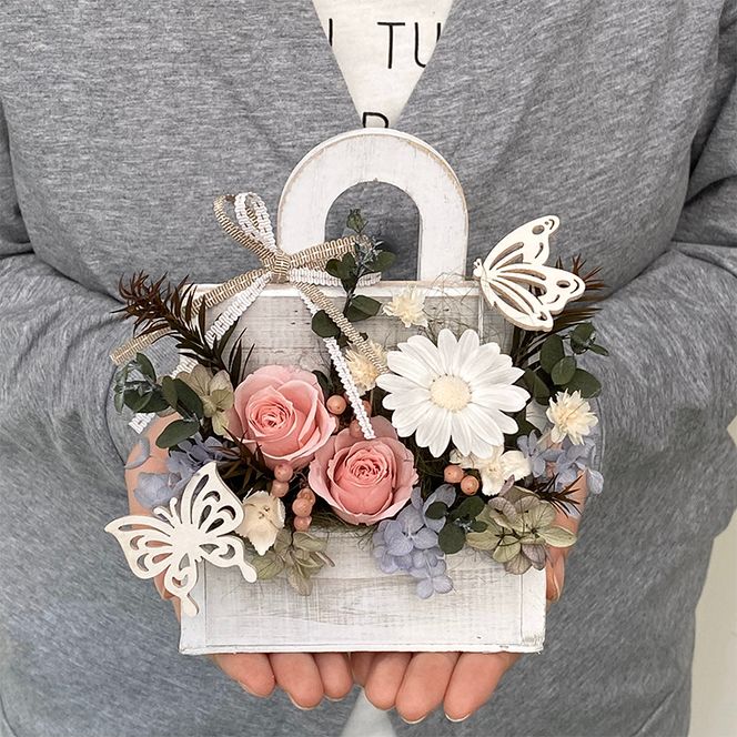 AJ149-1 プリザーブドフラワー　マノア　ホワイト  春日部市  シュガーパイン