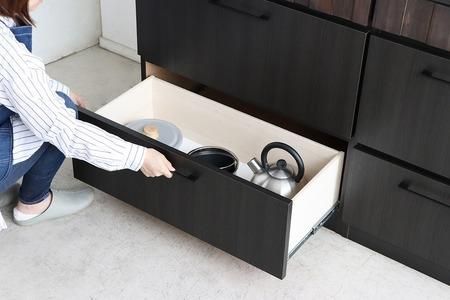 RESE(レセ) 80カウンター引出 【キッチンカウンター 食器 食器棚 キッチン 家具 国産 収納 台所収納 完成品】(H060649)