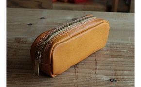 イタリアンレザーペンケース（筆箱） 【イエロー】Z007VC02