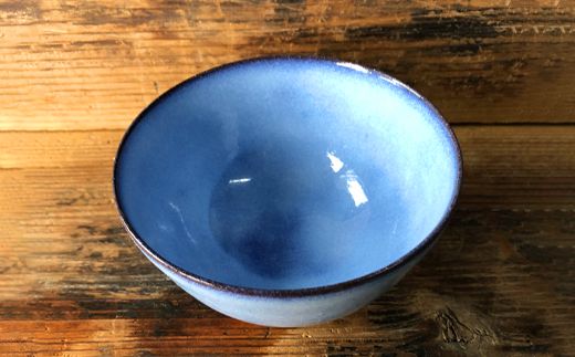 東武 宇都宮 カフェ 伏見稲荷大社 青色 金龍模様 茶碗 小サイズ