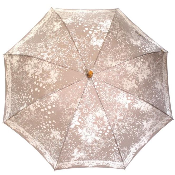 槙田商店【晴雨兼用】長傘 kirie ドットフラワー：モカブラウン FAA5039