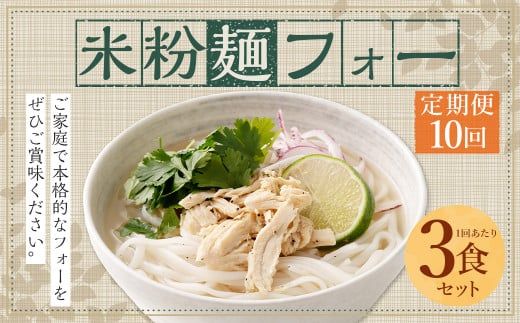 〈【10ヶ月 定期便】米粉麺 フォー 3食 セット（麺のみ +1パック）〉翌月末迄に順次出荷【c1209_fd】 本格 簡単 麺 スープ ライスヌードル