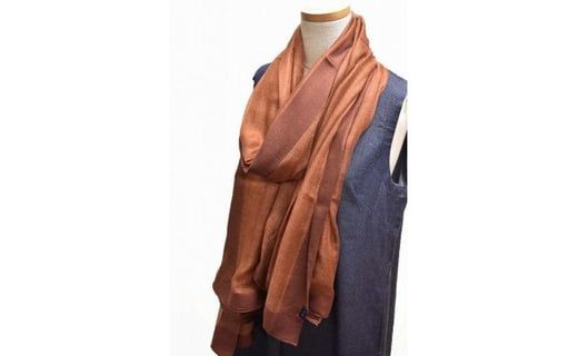 シルク×カシミヤストール Frame(ブラウン)(男女兼用)天然素材ストール専門店muto FAA4026