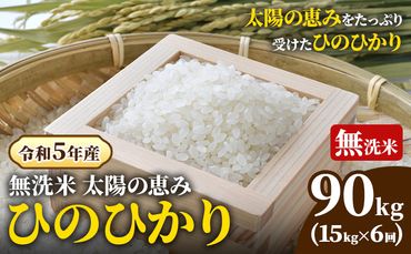 【令和5年産】無洗米 岡山県産 ひのひかり 笠岡産 90kg(15kg×6回)《30日以内に出荷予定(土日祝除く)》農事組合法人奥山営農組合 太陽の恵み O-2_10k---O-02_90k_m---