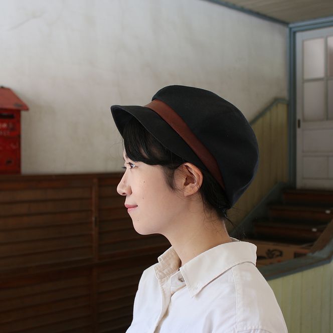 帽子（リネン：ブラック） Z-UU-A50A