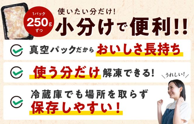 010B1409 【焼肉屋の定番】シマチョウ 塩だれ漬け 1.5kg 小分け 250g×6 牛肉 ホルモン 焼肉用 