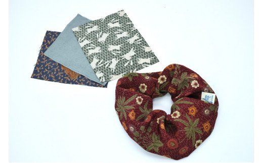 【アンティーク着物リメイク】ビッグシュシュ1個（直径：約15～17cm） [Acote 大阪府 守口市 20940701] 