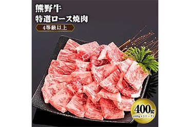 「熊野牛」特選ロース焼肉400g 4等級以上 株式会社松源《90日以内に出荷予定(土日祝除く)》和歌山県 紀の川市---wsk_fmgryk_90d_22_22000_400g---