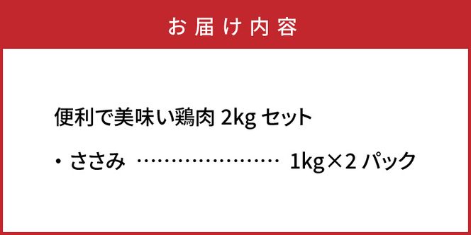 便利で美味い鶏肉2kgセット/ささみ1kg×2P_1128R