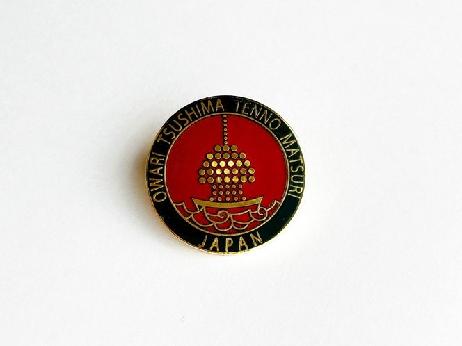 【尾張津島天王祭】七宝焼タイタック【赤透】