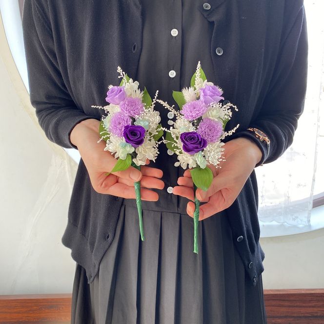 AJ077-1 プリザーブドフラワーアレンジ＜綾香/紫＞春日部市 シュガーパイン