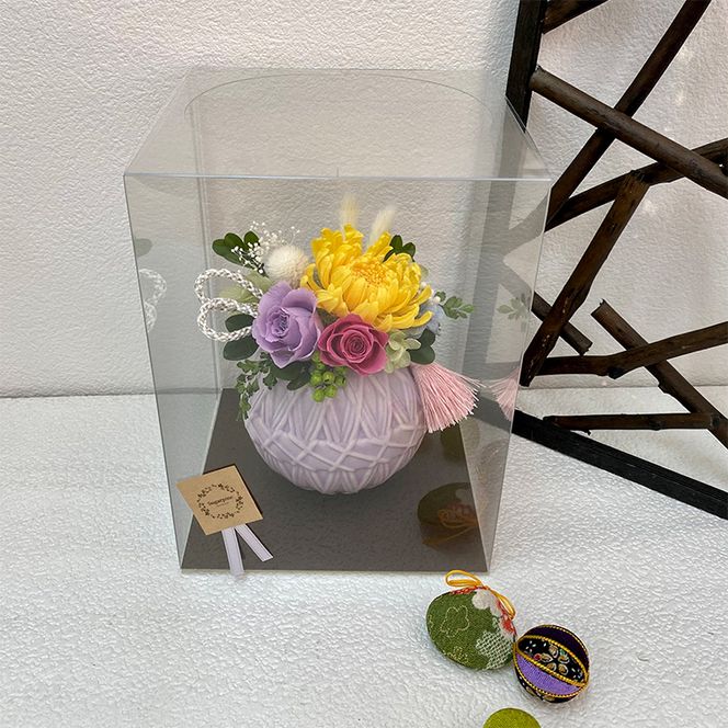 AJ147-1 プリザーブドフラワー【てまり/藤】春日部市 シュガーパイン