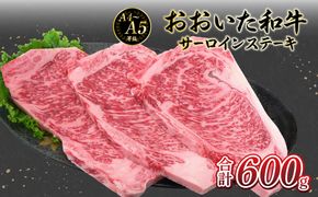 【A01130】厳選A4～A5等級 おおいた和牛 サーロインステーキ 3枚 600g