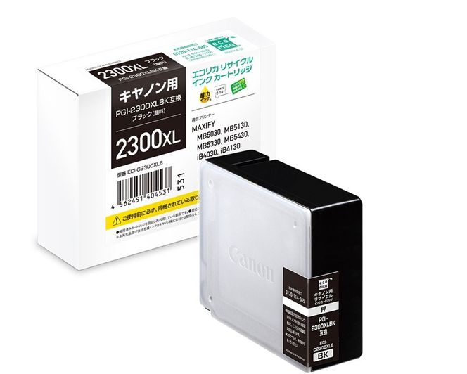 エコリカ【キヤノン用】 PGI-2300XLBK互換リサイクルインク ブラック（型番：ECI-C2300XLB） canon リサイクル インク 互換インク カートリッジ インクカートリッジ カラー オフィス用品 プリンター インク 山梨県 富士川町