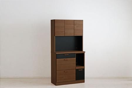 モデロ 90キッチンボード BR_BK 【食器棚 食器 ダイニングボード 家具 国産 家電収納庫 ダイニング】(H060657)