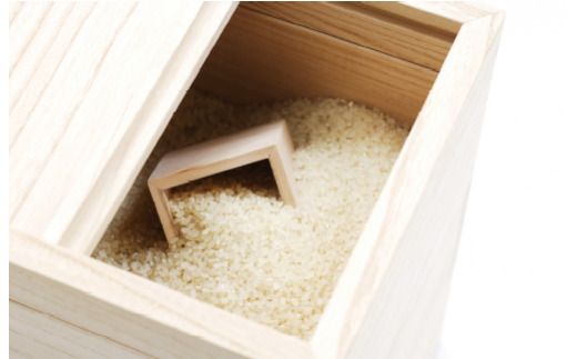 【限定】日本の桐米びつ10㎏用（フタ式）と「はえぬき」5kg