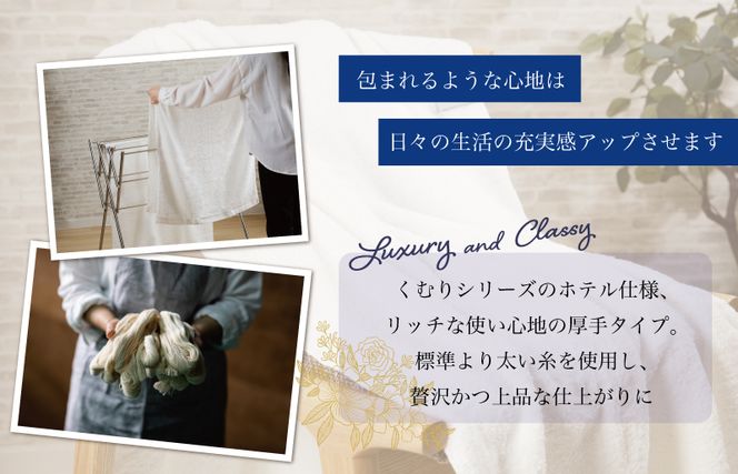 G2713 ホテル仕様 バスタオル 2枚（ホワイト）くむりシリーズ【泉州タオル 国産 吸水 普段使い 無地 シンプル 日用品 家族 ファミリー】