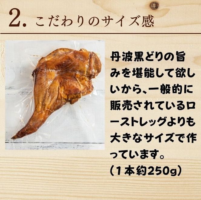 地鶏 丹波黒どり ローストレッグ ４本セット【250g×4本 計1kg】京都亀岡丹波山本 《ローストチキン 鶏 鶏肉 業務用 訳あり 温めるだけ 簡単調理》