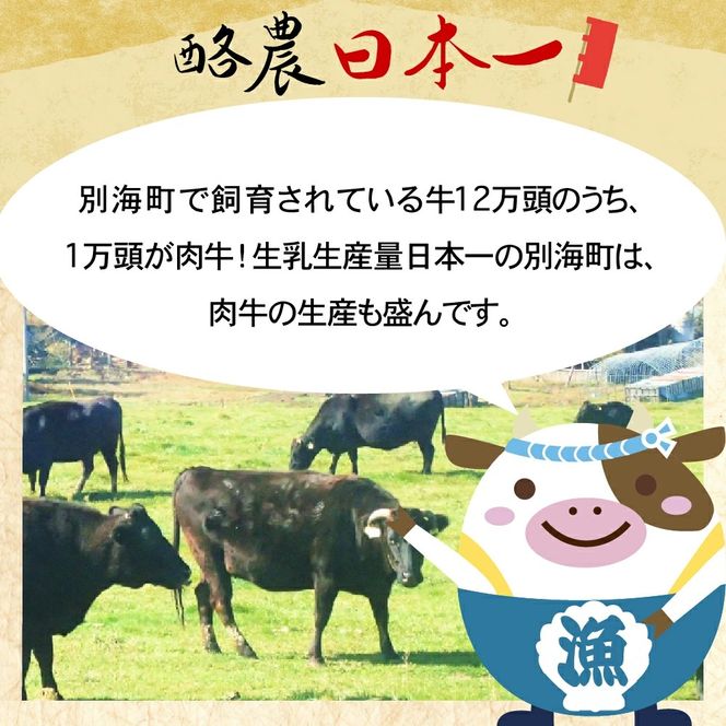 【定期便】 黒毛和牛 「 別海和牛 」 焼肉用 600g × 8ヵ月【全8回】