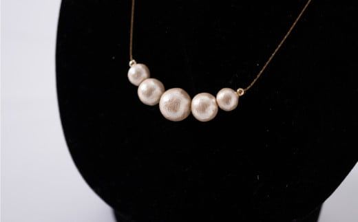 GL001コットンパール「キスカ」ゴールドチェーンネックレス