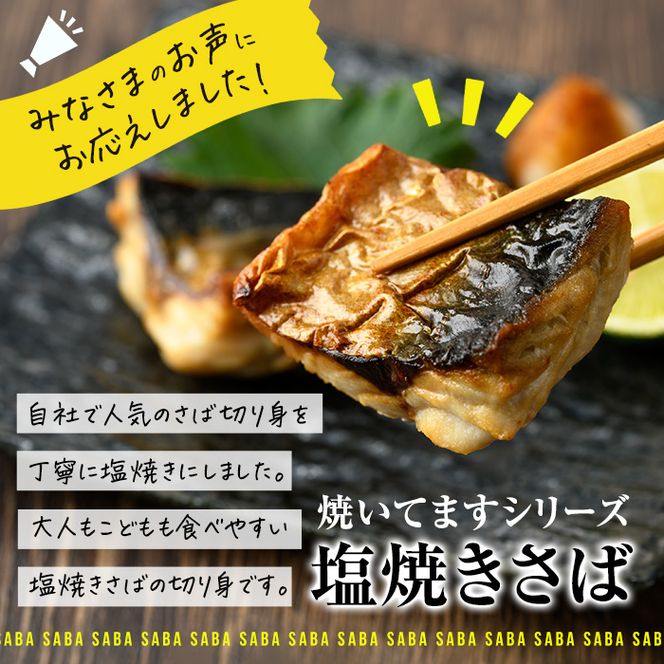 ＜訳あり＞塩焼きサバ 切り身(計22切・2切入り×11袋)セット 小分け 焼き魚 焼さば 個包装 冷凍 国産 切身 魚 海鮮 おかず 骨抜き 骨なし 骨取り 鯖 惣菜 簡単調理 大分県 佐伯市 焼いてますシリーズ【DL24】【鶴見食賓館】