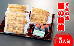 すみの坊　鰻の蒲焼5人前（真空パック5枚） ※離島への配送不可